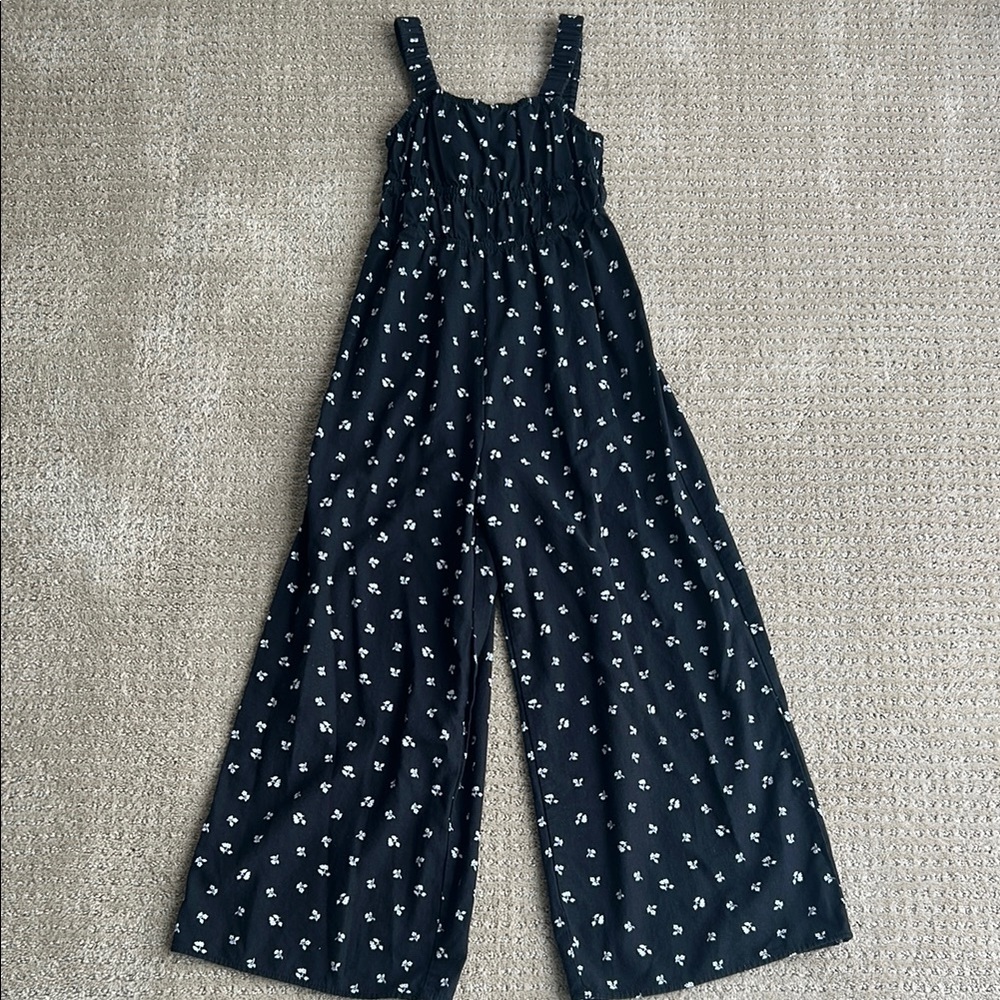 Art Class Kids Black Floral Romper - 8
